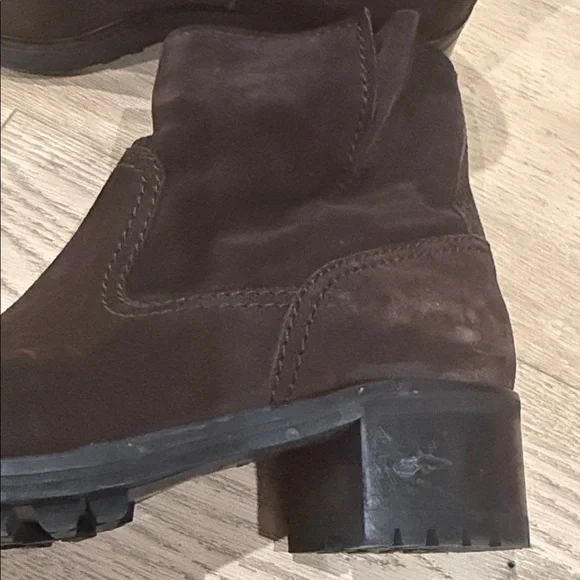 Women’s Dark Brown Suede Ankle Booties - Casual Slip-On - Picture 4 of 7